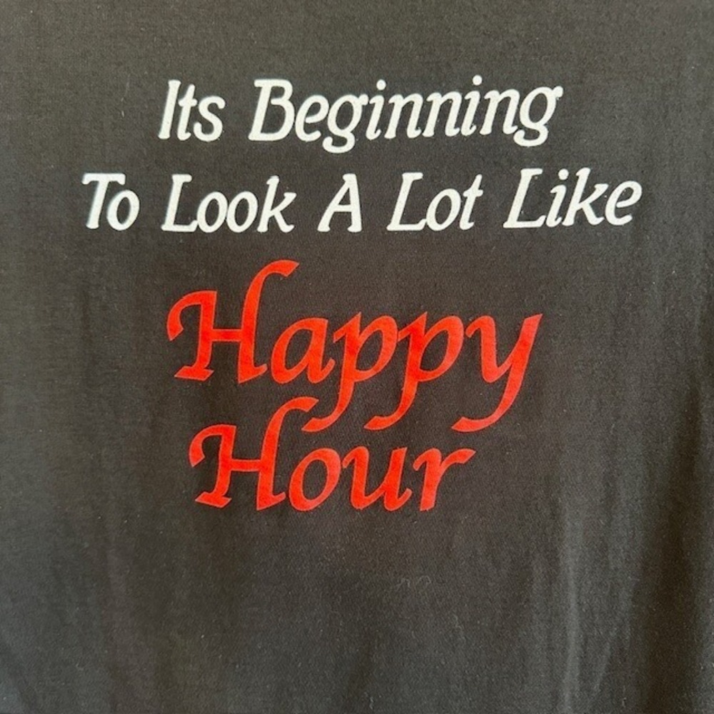 Ana Cabana Women's Happy Hour Black Short Sleeve Tee Shirt Cotton 2X Christmas